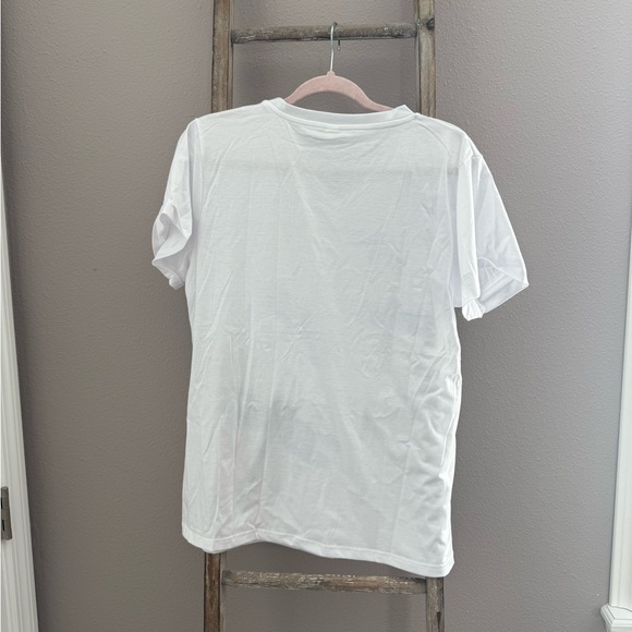 White T-Shirt with Blue Dragonfly Design size M - Picture 4 of 5